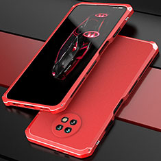 Coque Luxe Aluminum Metal Housse Etui 360 Degres P01 pour Xiaomi Redmi Note 9 5G Rouge