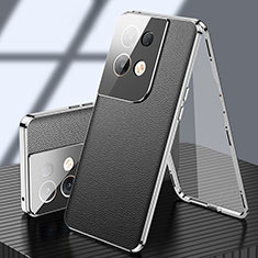 Coque Luxe Aluminum Metal Housse Etui 360 Degres P02 pour Oppo Reno8 5G Noir