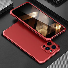 Coque Luxe Aluminum Metal Housse Etui 360 Degres pour Apple iPhone 15 Pro Max Rouge