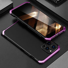 Coque Luxe Aluminum Metal Housse Etui 360 Degres pour Apple iPhone 16 Pro Violet