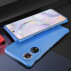 Coque Luxe Aluminum Metal Housse Etui 360 Degres pour Huawei Honor 50 5G Bleu