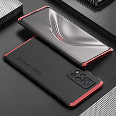 Coque Luxe Aluminum Metal Housse Etui 360 Degres pour Huawei Honor V40 5G Rouge et Noir