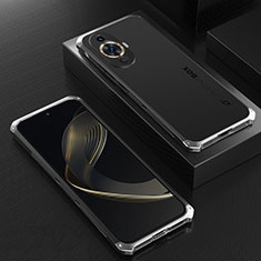 Coque Luxe Aluminum Metal Housse Etui 360 Degres pour Huawei Nova 11 Argent et Noir