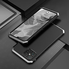 Coque Luxe Aluminum Metal Housse Etui 360 Degres pour Huawei Nova 8 SE 4G Argent et Noir