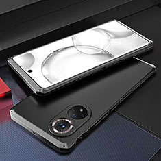 Coque Luxe Aluminum Metal Housse Etui 360 Degres pour Huawei Nova 9 Argent et Noir