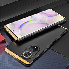 Coque Luxe Aluminum Metal Housse Etui 360 Degres pour Huawei Nova 9 Or et Noir