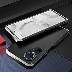 Coque Luxe Aluminum Metal Housse Etui 360 Degres pour Huawei Nova 9 SE Argent et Noir