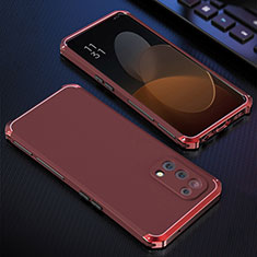 Coque Luxe Aluminum Metal Housse Etui 360 Degres pour Oppo Find X3 Lite 5G Rouge