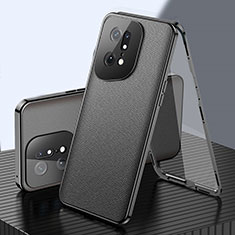 Coque Luxe Aluminum Metal Housse Etui 360 Degres pour Oppo Find X5 5G Noir