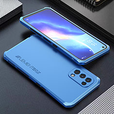 Coque Luxe Aluminum Metal Housse Etui 360 Degres pour Oppo K9 5G Bleu