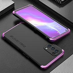 Coque Luxe Aluminum Metal Housse Etui 360 Degres pour Oppo K9 5G Violet