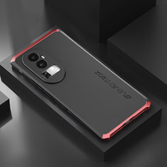 Coque Luxe Aluminum Metal Housse Etui 360 Degres pour Oppo Reno10 Pro+ Plus 5G Rouge et Noir