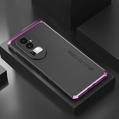 Coque Luxe Aluminum Metal Housse Etui 360 Degres pour Oppo Reno10 Pro+ Plus 5G Violet