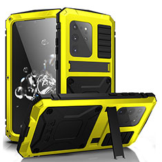 Coque Luxe Aluminum Metal Housse Etui 360 Degres pour Samsung Galaxy S20 Ultra 5G Jaune