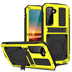 Coque Luxe Aluminum Metal Housse Etui 360 Degres pour Samsung Galaxy S22 5G Jaune