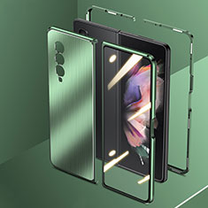 Coque Luxe Aluminum Metal Housse Etui 360 Degres pour Samsung Galaxy Z Fold3 5G Vert