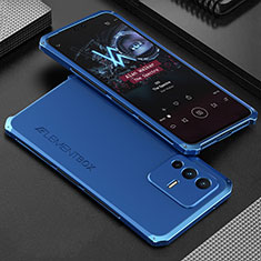 Coque Luxe Aluminum Metal Housse Etui 360 Degres pour Vivo V23 5G Bleu