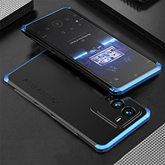 Coque Luxe Aluminum Metal Housse Etui 360 Degres pour Vivo V25 Pro 5G Bleu et Noir