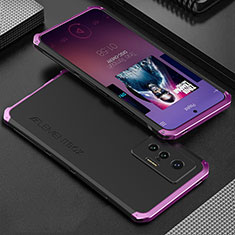 Coque Luxe Aluminum Metal Housse Etui 360 Degres pour Vivo X70 5G Violet