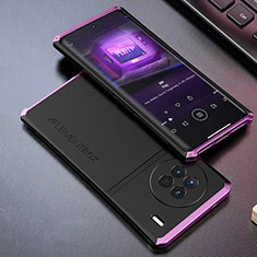 Coque Luxe Aluminum Metal Housse Etui 360 Degres pour Vivo X90 Pro 5G Violet