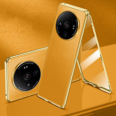 Coque Luxe Aluminum Metal Housse Etui 360 Degres pour Xiaomi Mi 12S Ultra 5G Jaune