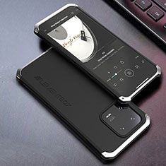 Coque Luxe Aluminum Metal Housse Etui 360 Degres pour Xiaomi Mi 13 5G Argent et Noir