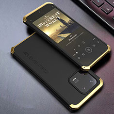 Coque Luxe Aluminum Metal Housse Etui 360 Degres pour Xiaomi Mi 13 Pro 5G Or et Noir