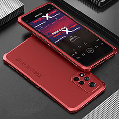 Coque Luxe Aluminum Metal Housse Etui 360 Degres pour Xiaomi Poco X4 NFC Rouge
