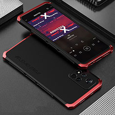 Coque Luxe Aluminum Metal Housse Etui 360 Degres pour Xiaomi Poco X4 NFC Rouge et Noir