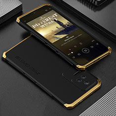 Coque Luxe Aluminum Metal Housse Etui 360 Degres pour Xiaomi Redmi K40S 5G Or et Noir