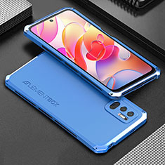 Coque Luxe Aluminum Metal Housse Etui 360 Degres pour Xiaomi Redmi Note 10 JE 5G Bleu