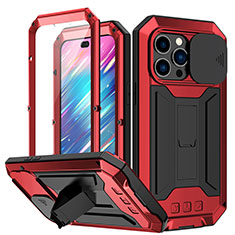 Coque Luxe Aluminum Metal Housse Etui 360 Degres RJ1 pour Apple iPhone 14 Pro Max Rouge