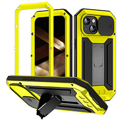 Coque Luxe Aluminum Metal Housse Etui 360 Degres RJ3 pour Apple iPhone 13 Jaune