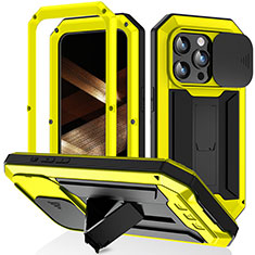 Coque Luxe Aluminum Metal Housse Etui 360 Degres RJ3 pour Apple iPhone 14 Pro Jaune