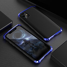 Coque Luxe Aluminum Metal Housse Etui M01 pour Apple iPhone 11 Bleu