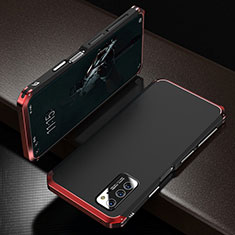 Coque Luxe Aluminum Metal Housse Etui M01 pour Huawei Honor V30 Pro 5G Rouge et Noir