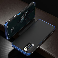Coque Luxe Aluminum Metal Housse Etui M01 pour Huawei Honor View 30 5G Bleu et Noir