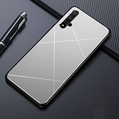 Coque Luxe Aluminum Metal Housse Etui M01 pour Huawei Nova 5 Argent