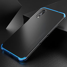 Coque Luxe Aluminum Metal Housse Etui M01 pour Huawei P20 Bleu et Noir