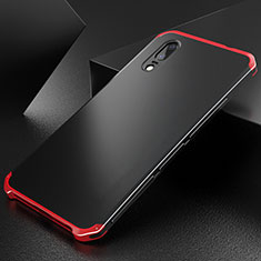 Coque Luxe Aluminum Metal Housse Etui M01 pour Huawei P20 Rouge et Noir