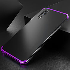 Coque Luxe Aluminum Metal Housse Etui M01 pour Huawei P20 Violet