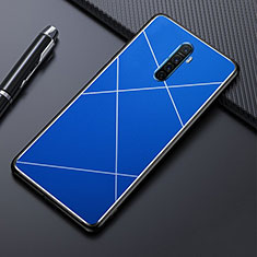 Coque Luxe Aluminum Metal Housse Etui M01 pour Realme X2 Pro Bleu
