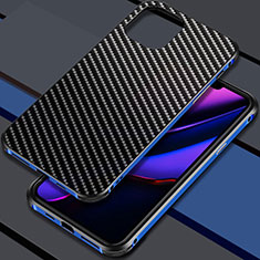 Coque Luxe Aluminum Metal Housse Etui M02 pour Apple iPhone 11 Pro Max Bleu