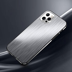 Coque Luxe Aluminum Metal Housse Etui M02 pour Apple iPhone 13 Pro Argent