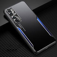 Coque Luxe Aluminum Metal Housse Etui M02 pour Huawei Nova 7 5G Bleu