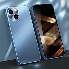 Coque Luxe Aluminum Metal Housse Etui M03 pour Apple iPhone 15 Bleu