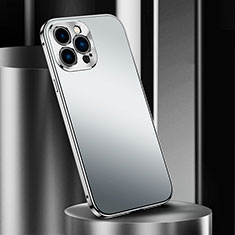 Coque Luxe Aluminum Metal Housse Etui M03 pour Apple iPhone 16 Pro Max Argent