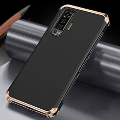 Coque Luxe Aluminum Metal Housse Etui M03 pour Vivo X50 5G Or et Noir