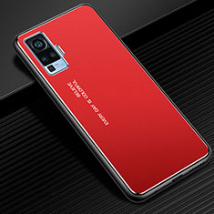 Coque Luxe Aluminum Metal Housse Etui M03 pour Vivo X50 Pro 5G Rouge