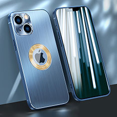 Coque Luxe Aluminum Metal Housse Etui M08 pour Apple iPhone 13 Mini Bleu